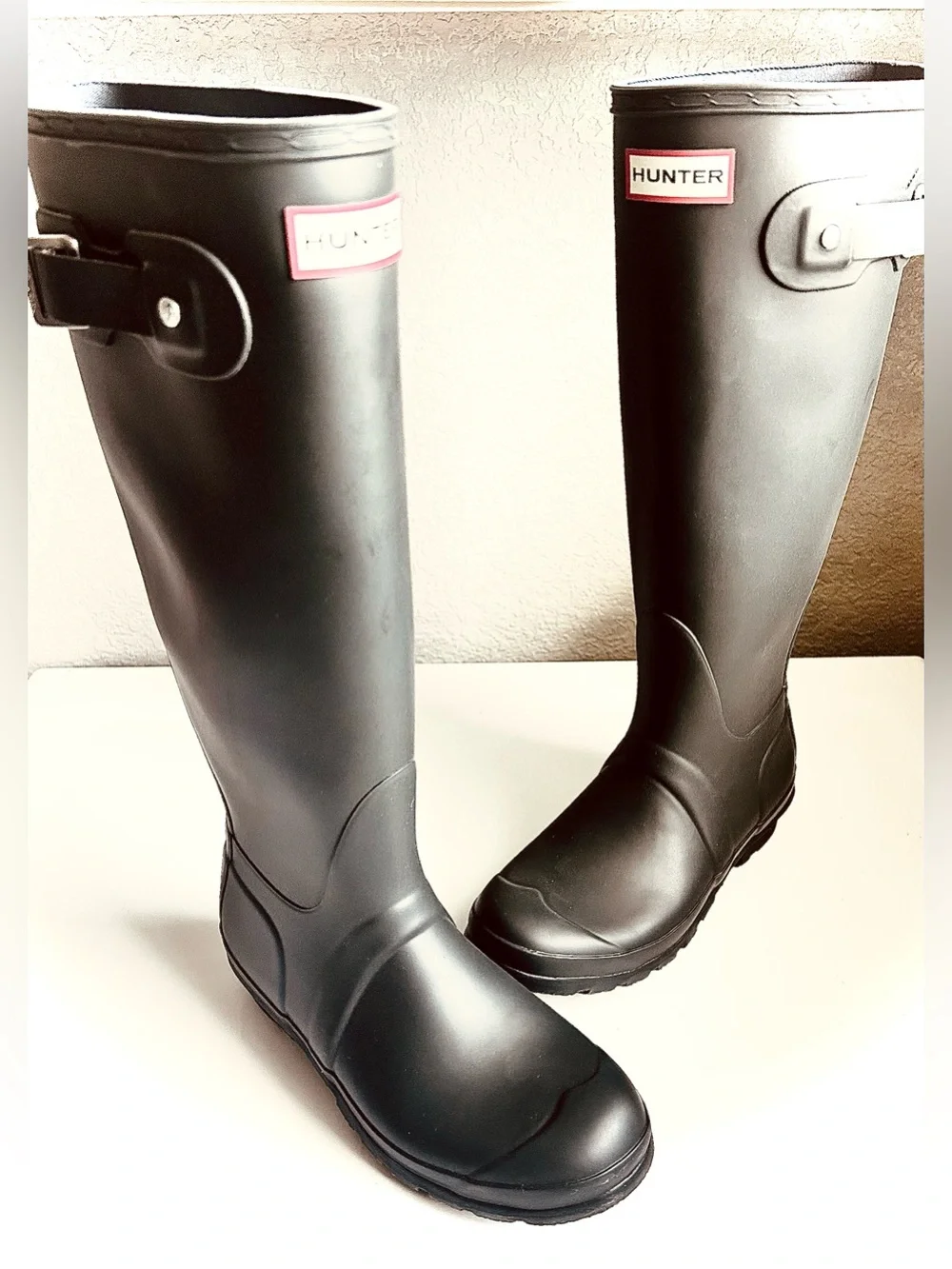 HUNTER Original Tall Rain Boots Rubber Wellies Matte Dark Grey 6 MSRP $190 NWOB